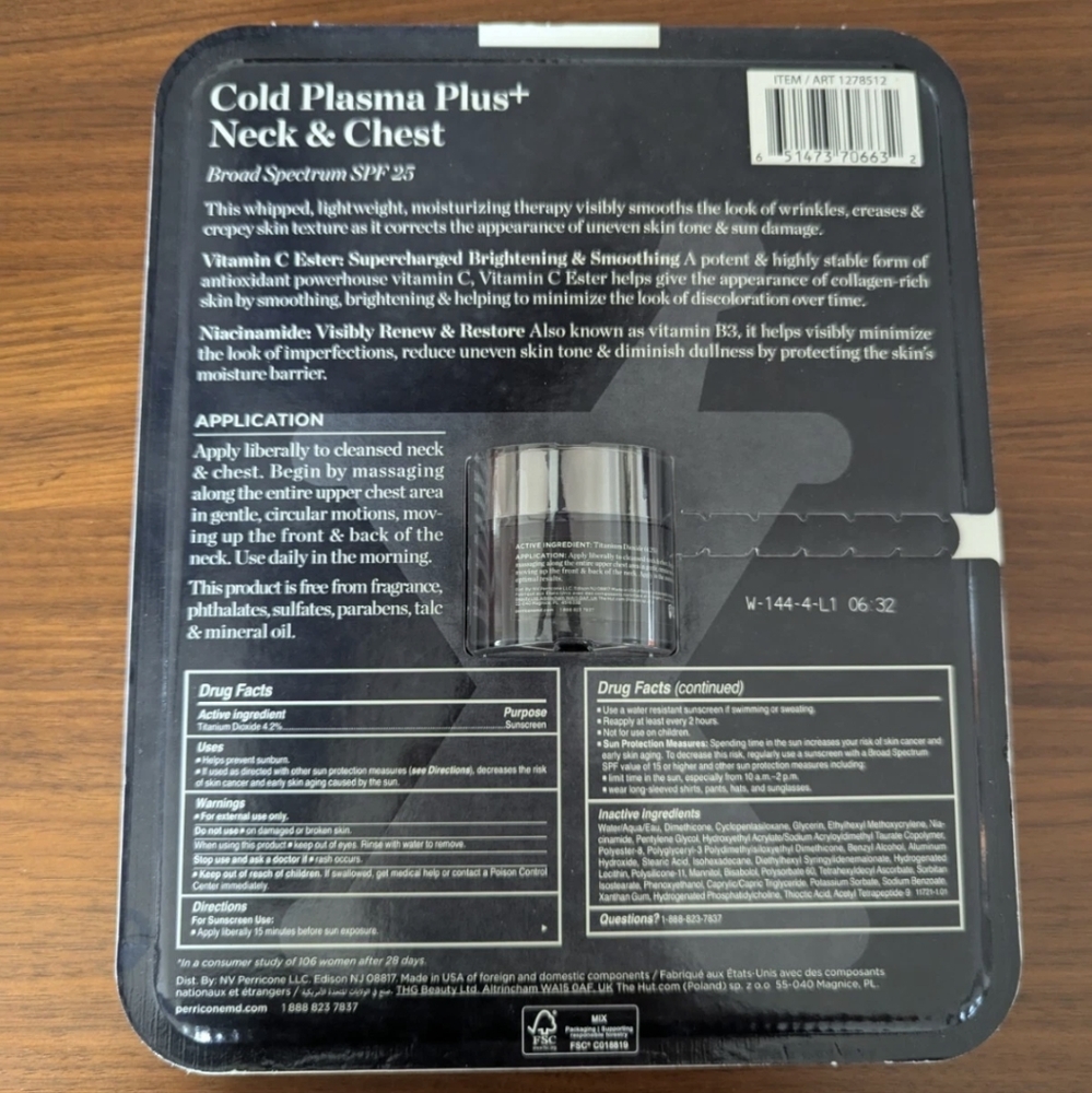 Perricone MD Cold Plasma Plus+ Neck & Chest Broad Spectrum SPF 25 New - Picture 2 of 2